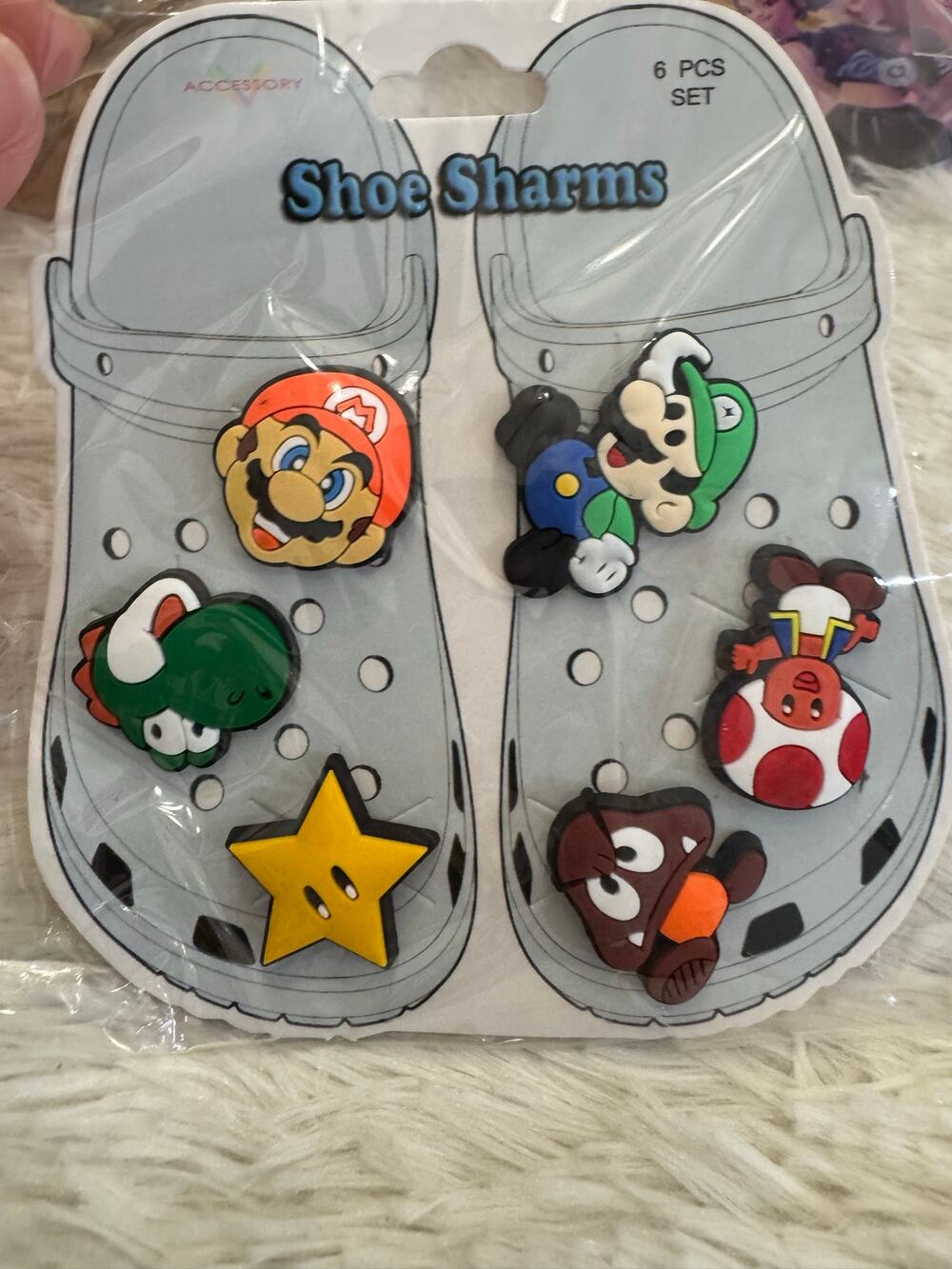 Super Mario  and friends shoe Charms Set 6pcs